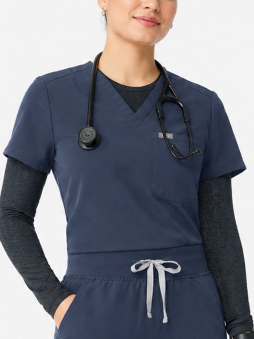 FIGS Catarina One-Pocket Scrub Top – Dark Harbor – XS